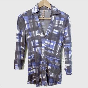 Vintage Y2K Bailey 44 watercolor print silk top